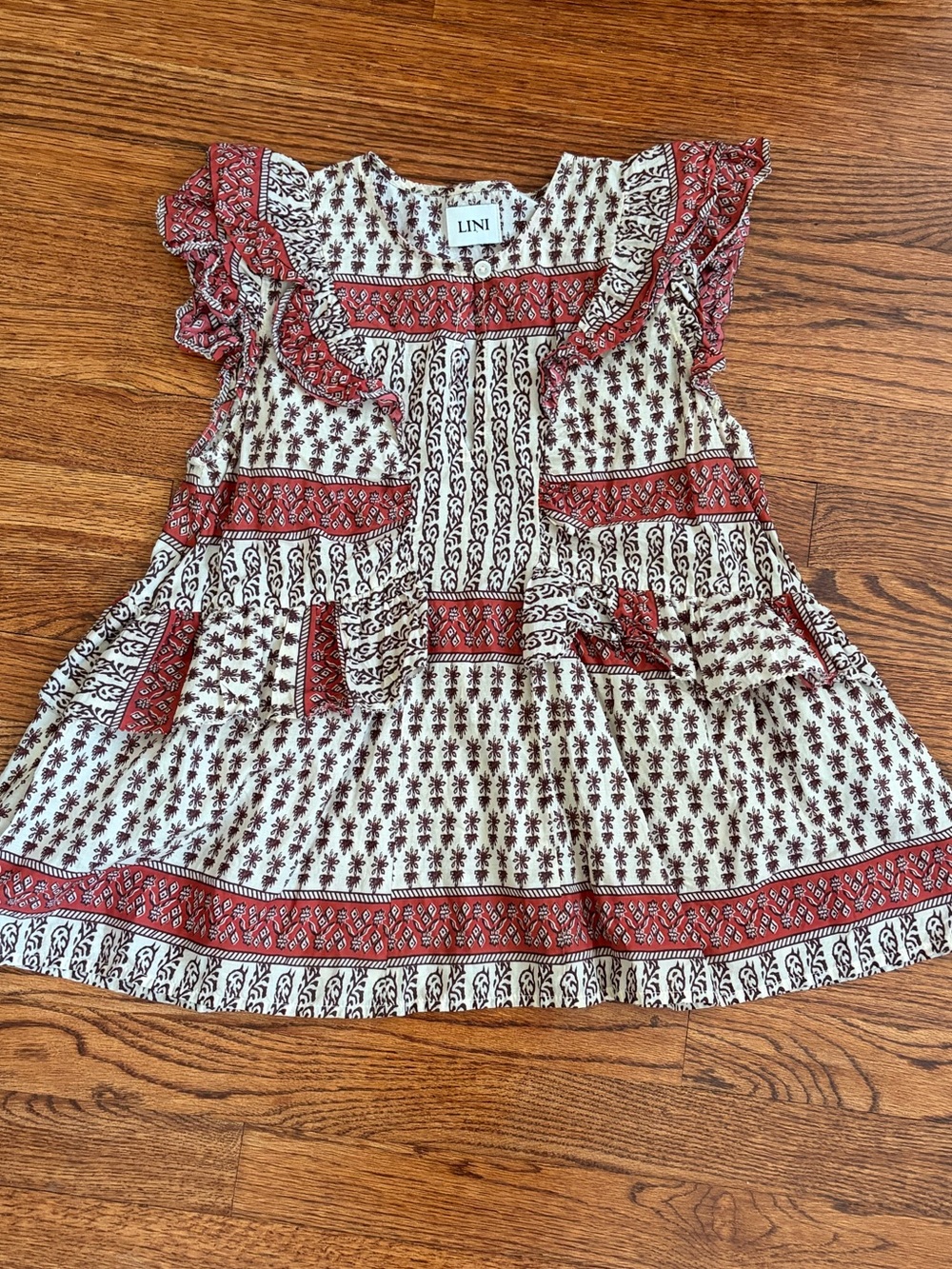 LINI Flowy Boho Peasant Blouse multicolor 100% cotton festival